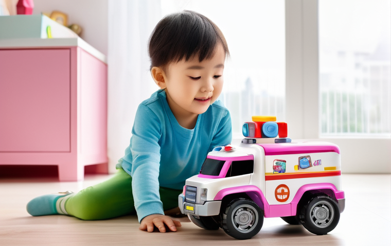 로보카폴리 엠버 장난감 - Prompt 1: Amber's Playful Transformation**