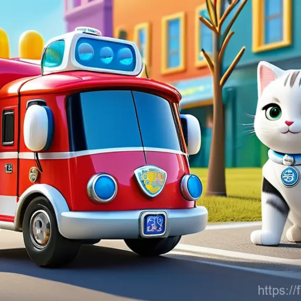 로보카폴리 관련 유명 블로그 - **"A vibrant and cheerful scene in Vroom Ville, featuring the Robocar Poli rescue team in their robo...
