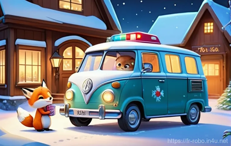 로보카폴리 팬아트 - **A Heartwarming Snowy Gathering:**
    A beautifully illustrated scene featuring Robocar Poli, Hell...