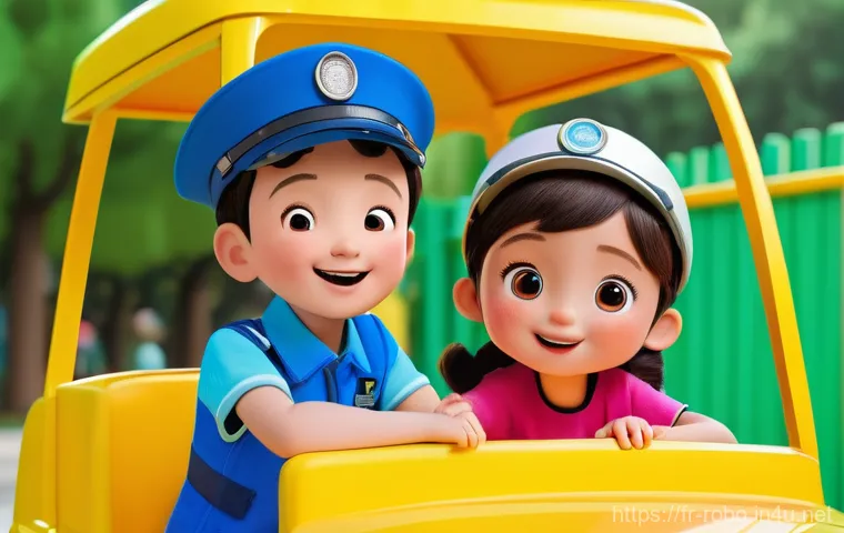 로보카폴리의 애니메이션 스타일 - A vibrant 3D animated scene in the style of Robocar Poli. The rescue team, including Poli the police...
