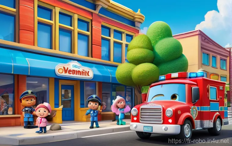 로보카폴리 자동차 구조대 - **"The Robocar Poli team, featuring Poli the blue police car, Roy the red fire truck, Amber the pink...