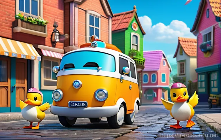 로보카폴리 시즌5 출시 정보 - **Prompt:** A vibrant, high-quality 3D animated scene of the entire Robocar Poli rescue team in Broo...
