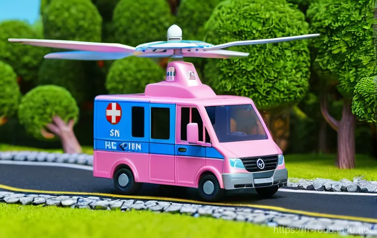 로보카폴리의 재미있는 설정 - **Prompt 1: Dynamic Rescue in Broomstown**
    A vibrant, animated scene depicting the Robocar Poli ...