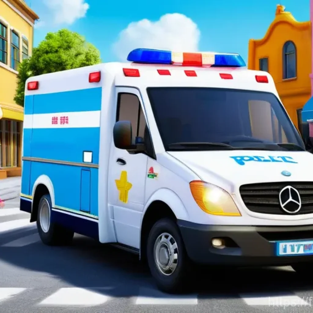 로보카폴리와 사회적 메시지 - **Robocar Poli: Road Safety Heroes**
    An uplifting illustration in the vibrant town of Vroomville...