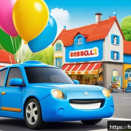 Home 32 로보카폴리 10주년 행사 - A vibrant and cheerful birthday party scene set in a modern French community center decorated with c...