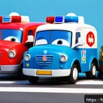 Home 19 로보카폴리의 대표적인 주제 - A vibrant and colorful illustration of three child-friendly animated characters inspired by Robocar ...